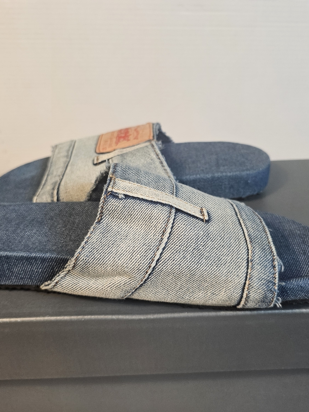 Custom Upcycled Levi’s Denim Slides Reworked Jean Sandals - Picture 4 of 9